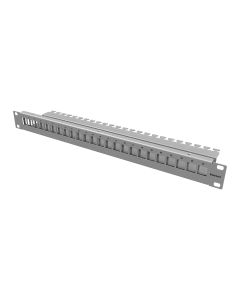 1U 24xRJ45 STP paneeli harmaa 19"