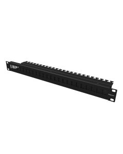 1U 24xRJ45 STP paneeli musta 19"