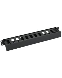 Kannellinen muovinen kaapeliohjuri 1U 19", musta